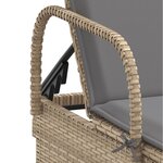 vidaXL Chaises longues avec coussins lot de 2 beige résine tressée