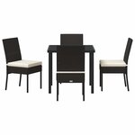 vidaXL Ensemble de salle à manger pour jardin 5 Pièces Noir Poly rotin