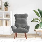 vidaXL fauteuil Gris foncé 69 x 74 x 93 cm Velours