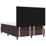 vidaXL Lit à ressorts avec matelas et LED - Marron foncé  140 x 190 cm  Tissu