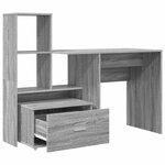 vidaXL Bureau Gris Sonoma 131 5 x 50 x 106 5 cm Bois d'ingénierie