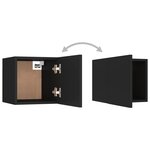 vidaXL Meuble TV mural Noir 30 5x30x30 cm
