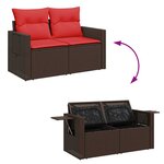 vidaXL Salon de jardin avec coussins 9 Pièces noir résine tressée acacia