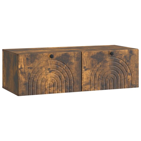 vidaXL Meuble TV mural Chêne fumé 99 x 41 x 30 cm Bois d'ingénierie