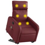 vidaXL Fauteuil inclinable de massage Rouge bordeaux Similicuir