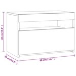 vidaXL Table de chevet avec lumières LED Sonoma gris 60x35x40 cm