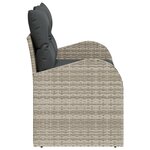 vidaXL Canapé de jardin 2 places avec coussins Gris clair Rattan