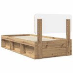 vidaXL Cadre de lit Chêne artisan 75 x 190 cm Pin massif