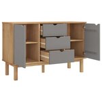 vidaXL Buffet OTTA Marron et gris 113 5x43x73 cm Bois massif pin