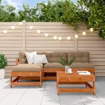 vidaXL Ensemble de salon de jardin 5 Pièces Brun cire Bois de pin massif