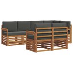 vidaXL Ensemble de canapés d'extérieur 7 pc Naturel et Anthracite