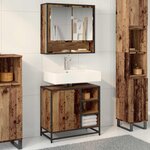 vidaXL Ensemble de mobilier de salle de bain 2 Pièces Bois Ancien