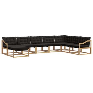 vidaXL Ensemble de canapés d'extérieur 8 pc Blanc et noir