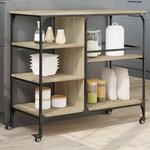 vidaXL Chariot de cuisine chêne sonoma 100x45x89 5cm bois d'ingénierie