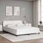 vidaXL Cadre de lit Dover blanc 160x200 cm similicuir