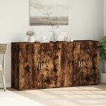 vidaXL Buffets 2 Pièces chêne fumé 79x38x80 cm bois d'ingénierie
