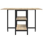 vidaXL Table à dîner 122 x 80 x 76 5 cm Bois d'ingénierie Chêne Sonoma