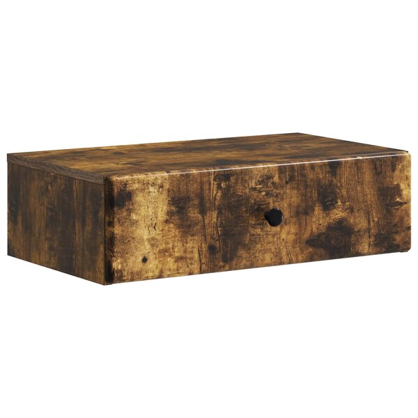 vidaXL Table d'appoint murale Chêne fumé 59 x 34 5 x 17 cm