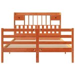 vidaXL Lit bibliothèque sans matelas cire marron 150x200 cm pin massif