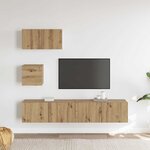 vidaXL Ensemble meuble TV 3 Pièces Chêne artisanal Bois d'ingénierie