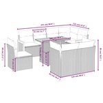 vidaXL Salon de jardin 9 Pièces avec coussins gris résine tressée