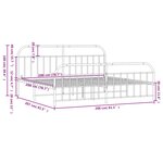 vidaXL Cadre de lit métal sans matelas avec pied de lit noir 200x200cm