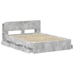 vidaXL Cadre de lit avec rangement Gris béton 150 x 200 cm