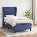 vidaXL Sommier à lattes de lit avec matelas Bleu 80x200 cm Tissu