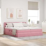 vidaXL Lit de Rangement avec matelas avec stockage Rose 100 x 200 cm