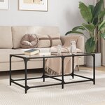 vidaXL Table basse avec dessus en verre transparent 98 5x50x40cm acier