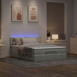 vidaXL Cadre de lit ottoman avec matelas gris clair 140x200 cm velours