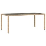vidaXL Ensemble à manger de jardin et coussins 9 Pièces beige rotin verre