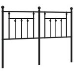 vidaXL Tête de lit de remplacement métal noir 150 cm