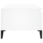 vidaXL Table basse Blanc 90x50x36 5 cm Bois d'ingénierie