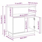 vidaXL Buffet LED Chêne artisanal 71 x 34 5 x 75 cm Bois d'ingénierie