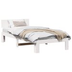 vidaXL Cadre de lit avec tête de lit Blanc 90 x 200 cm Pin massif