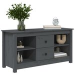 vidaXL Meuble TV Gris 103x36 5x52 cm Bois de pin massif