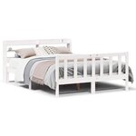 vidaXL Cadre de lit sans matelas blanc 140x190 cm bois de pin massif