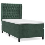 vidaXL Sommier à lattes de lit et matelas Vert foncé 80x200 cm Velours