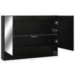 vidaXL Armoire à miroir de salle de bain LED Noir 80x15x60 cm MDF