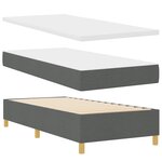 vidaXL Lit Box Spring avec Matelas & LED Gris Foncé 90x200 cm Tissu