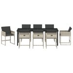 vidaXL Ensemble de salle à manger de jardin 9 pièces avec coussins Gris clair Rattan PE