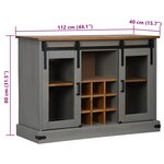 vidaXL Buffet HALDEN 2 portes coulissantes gris 112x40x80 cm