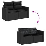 vidaXL Salon de jardin 9 Pièces avec coussins noir résine tressée