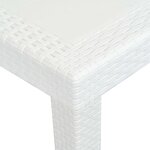 vidaXL Ensemble à manger d'extérieur 9Pièces Plastique Blanc Aspect rotin