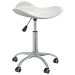 Chaise fauteuil siège de bureau informatique étude similicuir blanc 02_0023987