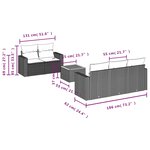 vidaXL Salon de jardin 6 Pièces avec coussins gris résine tressée