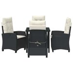 vidaXL Ensemble de salle à manger pour jardin 5 Pièces Noir polyrotin