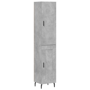 vidaXL Buffet haut Gris béton 34 5x34x180 cm Bois d'ingénierie
