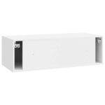 vidaXL Meuble TV mural Montage mural Blanc brillant 98 x 41 x 30 cm